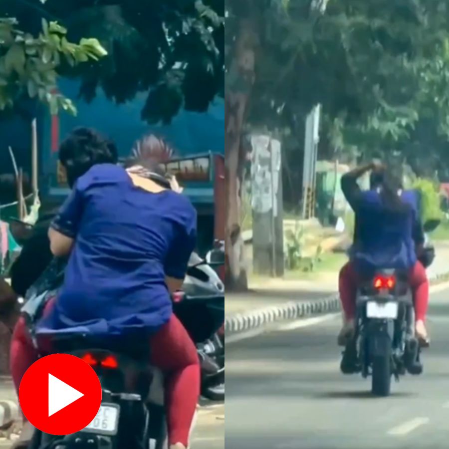Video shows man showing aggression towards lover in moving bike