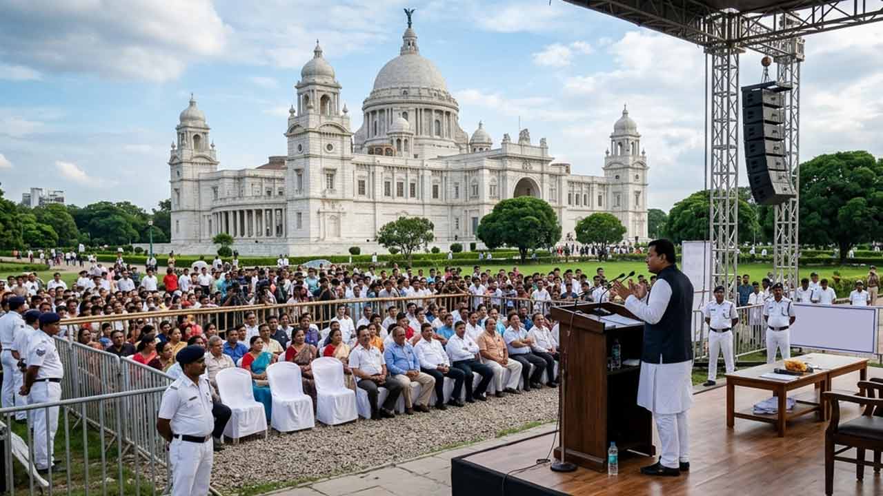 Lalbazar is forming a security cordon of around 4,000 police officers for the swearing-in ceremony at the Brigade Parade