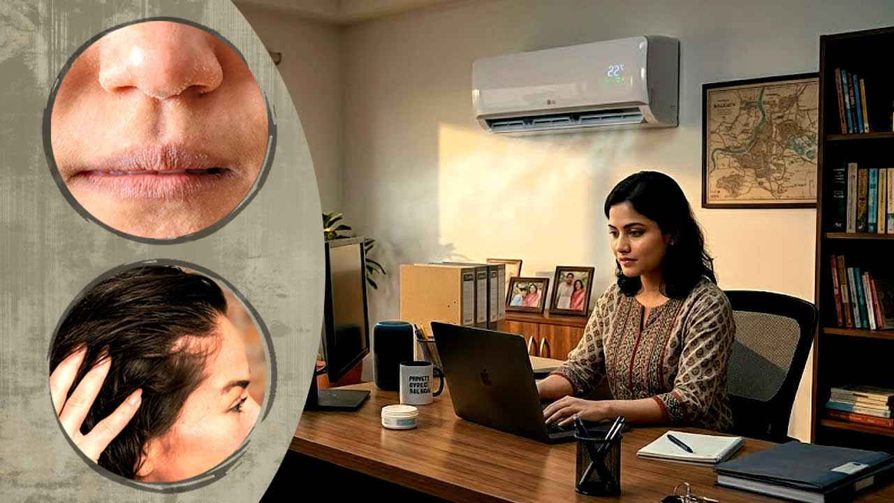 বাতানুকূল ঘরে বেশি ক্ষণ থাকলে কী প্রভাব পড়বে ত্বকে ও চুলে?