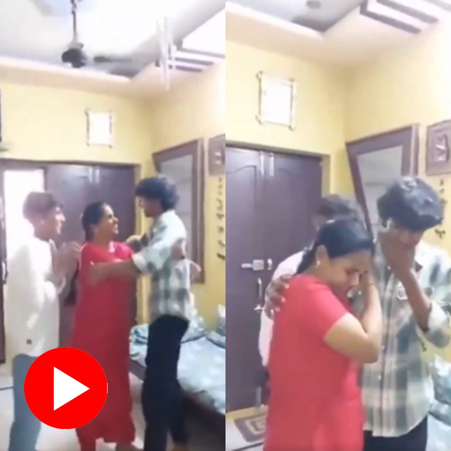 Video shows mother and son get emotional after they passed class 10th exam together