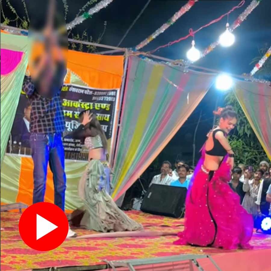 Video shows two woman dancing on stage, one fled after man does something bizarre