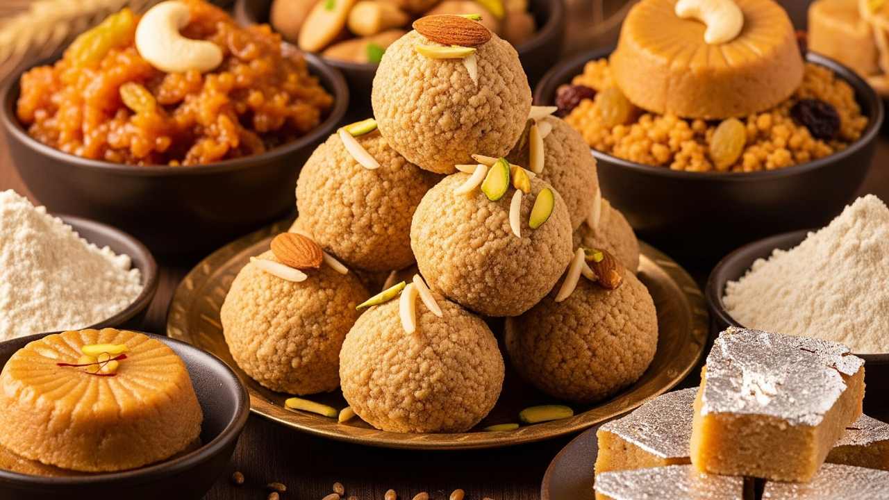 আটা দিয়ে বানানো মিষ্টি পদ।