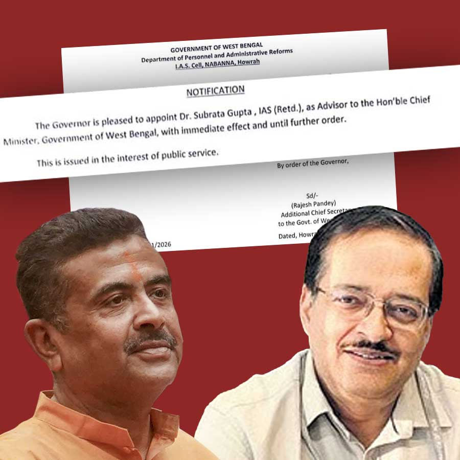 তিনি, সুব্রত গুপ্ত। ৯ মে, শনিবার ব্রিগেডে মুখ্যমন্ত্রী হিসাবে শুভেন্দু অধিকারী শপথ নেওয়ার কিছু ক্ষণের মধ্যেই উপদেষ্টা হিসাবে তাঁর নাম ঘোষণা করে রাজ্য সরকার। বিধানসভা নির্বাচন চলাকালীন বিশেষ পর্যবেক্ষকের ভূমিকায় দেখা গিয়েছিল তাঁকে। ভোট মিটতেই সেই কাজ থেকে তাঁকে অব্যাহতি দেয় কমিশন। প্রায় সঙ্গে সঙ্গেই আরও বড় চ্যালেঞ্জ এবং নতুন দায়িত্ব পেলেন ১৯৯০ ব্যাচের আইএএস সুব্রত।