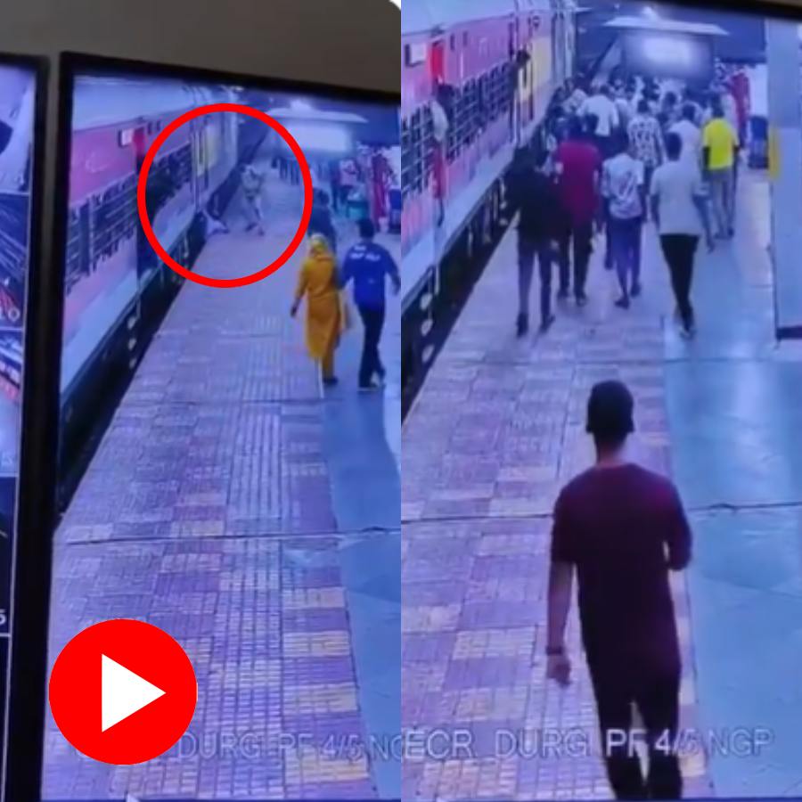 Video claims man stuck between platform and Baruni-Gondia Express, rpf jawan rescues him