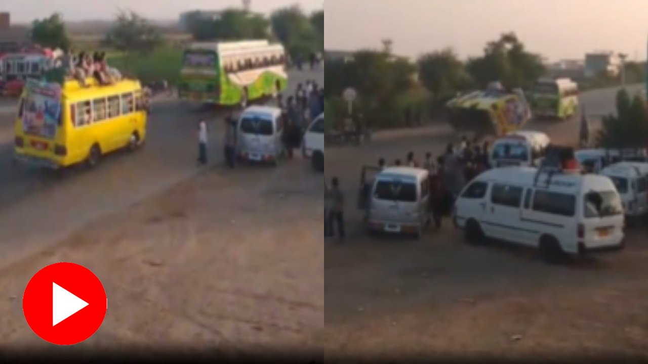 Video shows a Karachi–Keenjhar tourist bus overturns in Pakistan, over 20 passengers injured