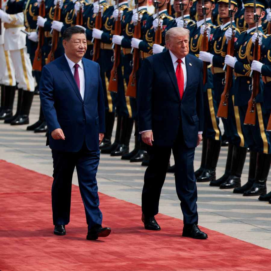 US President Donald Trump receives red carpet welcome by Chinese Counterpart Xi Jinping dgtl