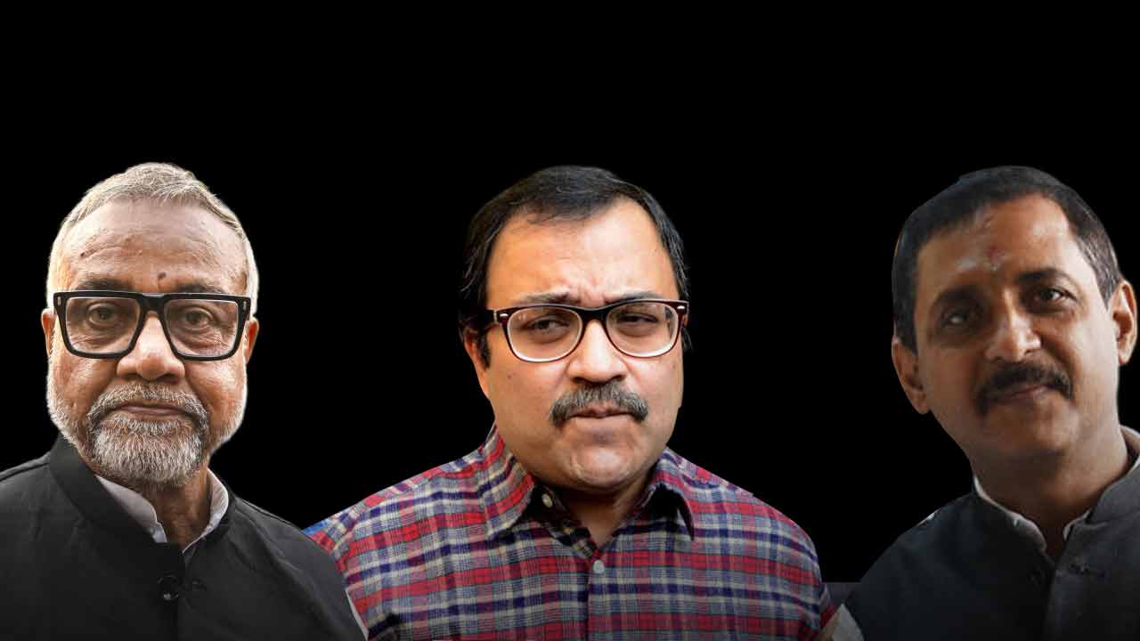 (বাঁ দিক থেকে) তাপস রায়, কুণাল ঘোষ এবং সজল ঘোষ।