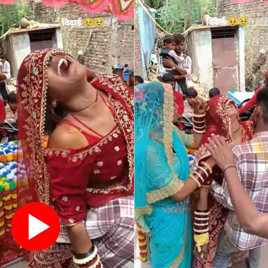 Video shows bride crying deeply while leaving home after marriage