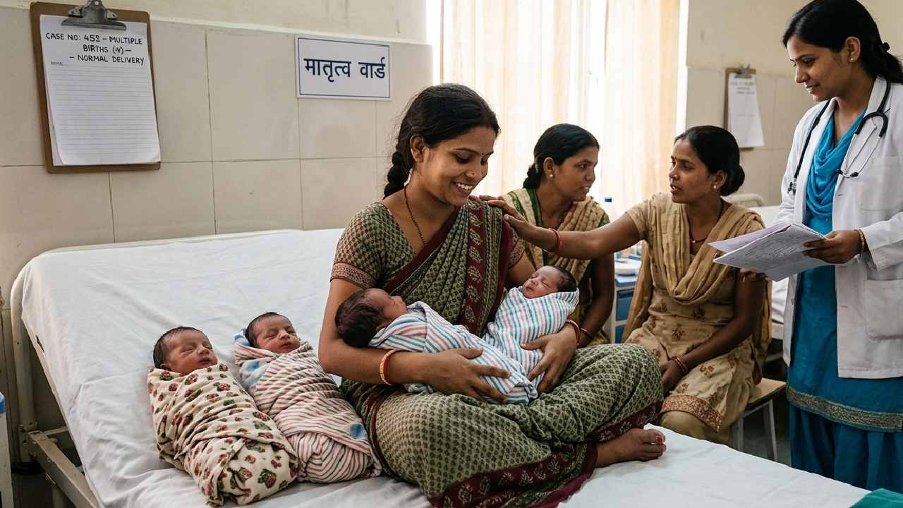 In Uttar Pradesh a woman gives birth to four babies in 6 days