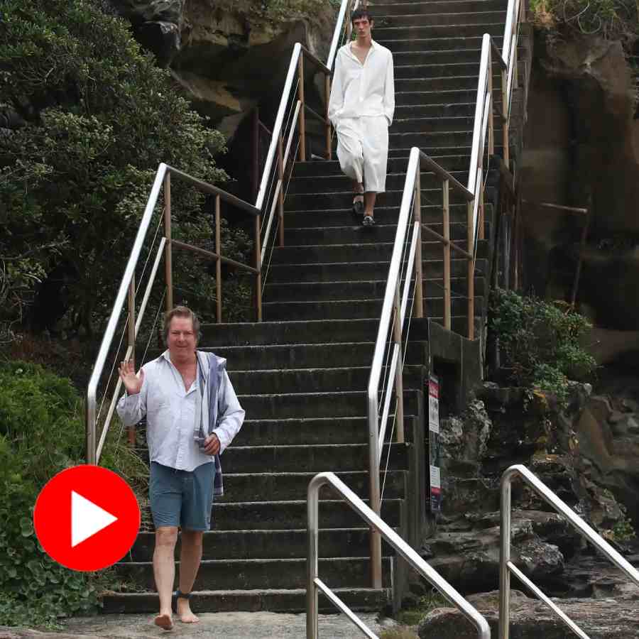 Video of man accidentally crashed into Australian beach fashion show during morning swim dgtl