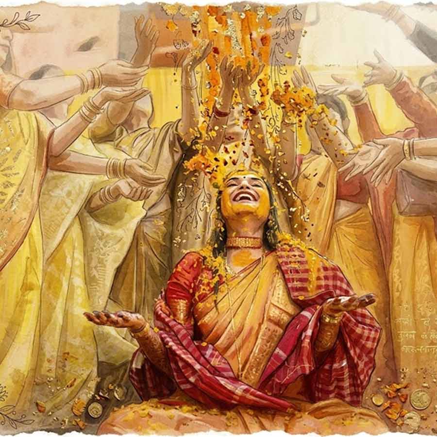 বিয়ের কাজের জন্য এয়োস্ত্রী-ও জোগাড় হয়ে যায় এখন।
