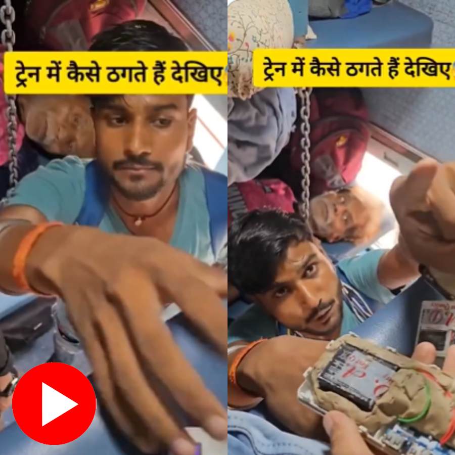 Video show sellers selling fake products with fake brand logos in trains