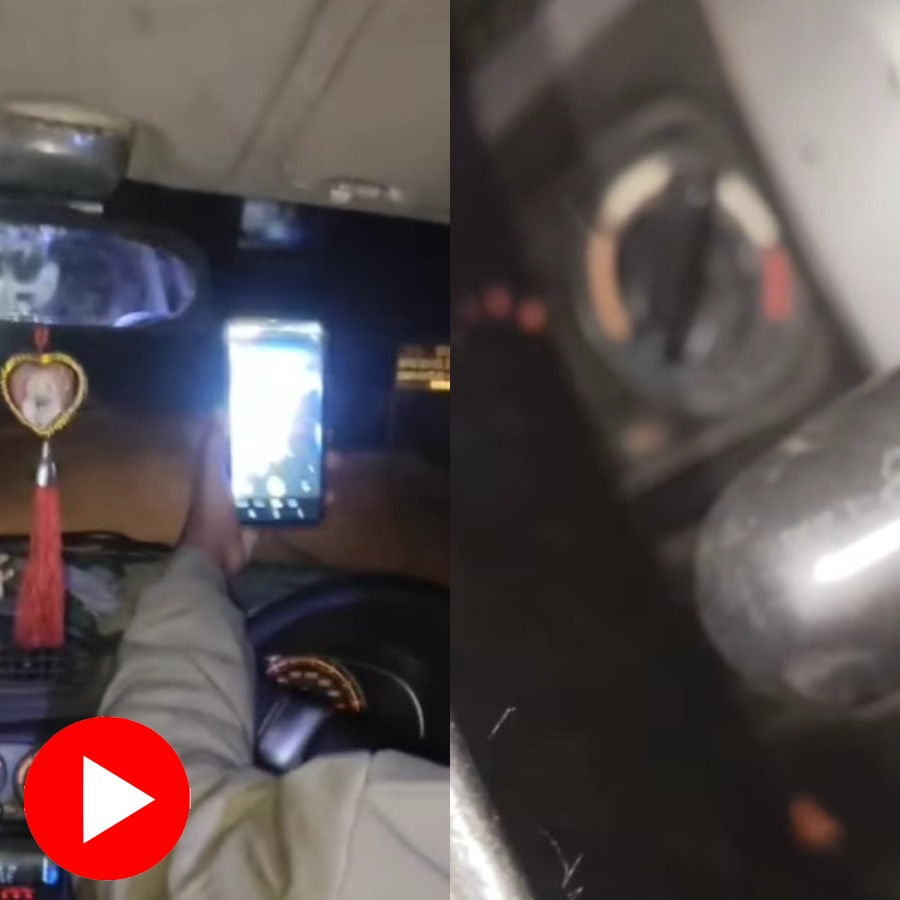 Video shows car overturned as driver trying to shoot video while driving