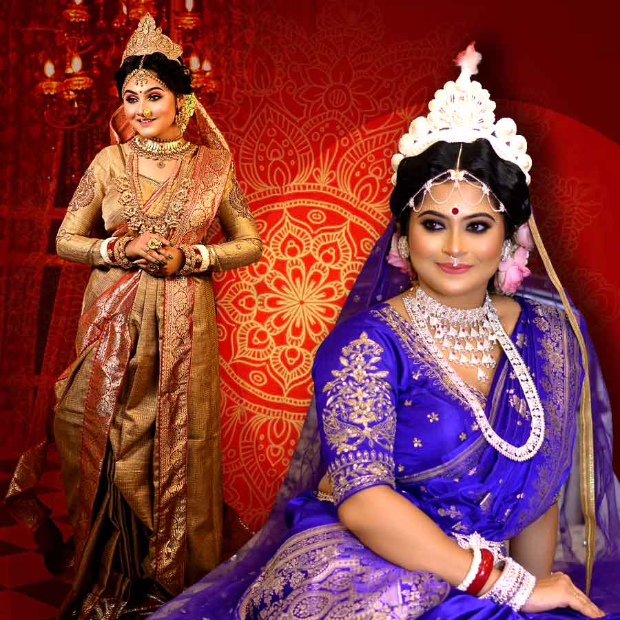 সোনা নেই সাজে, তবুও নজরে থাকবে বাঙালি বধূর বেশভূষা ।