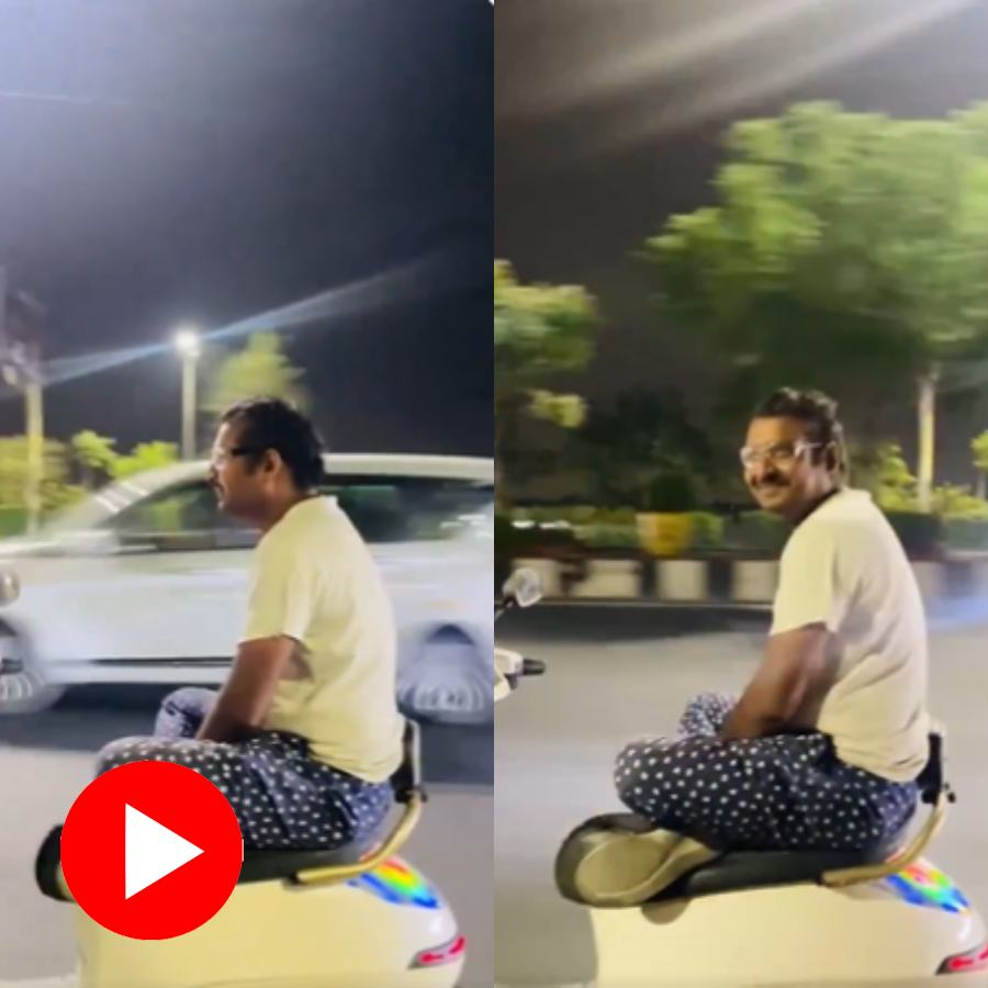 Video shows man from Lucknow riding scooty in a bizarre way
