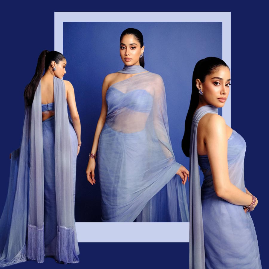 Janhvi Kapoor wears saree with a dupatta, which made a new fashion statement dgtl