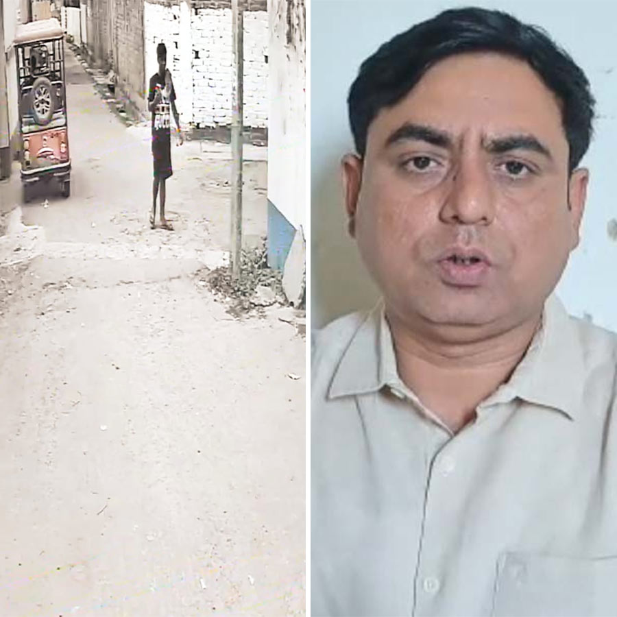(বাঁ দিকে) সিসি ক্যামেরার ফুটেজ এবং কাইজ়ার আহমেদ (ডান দিকে)।