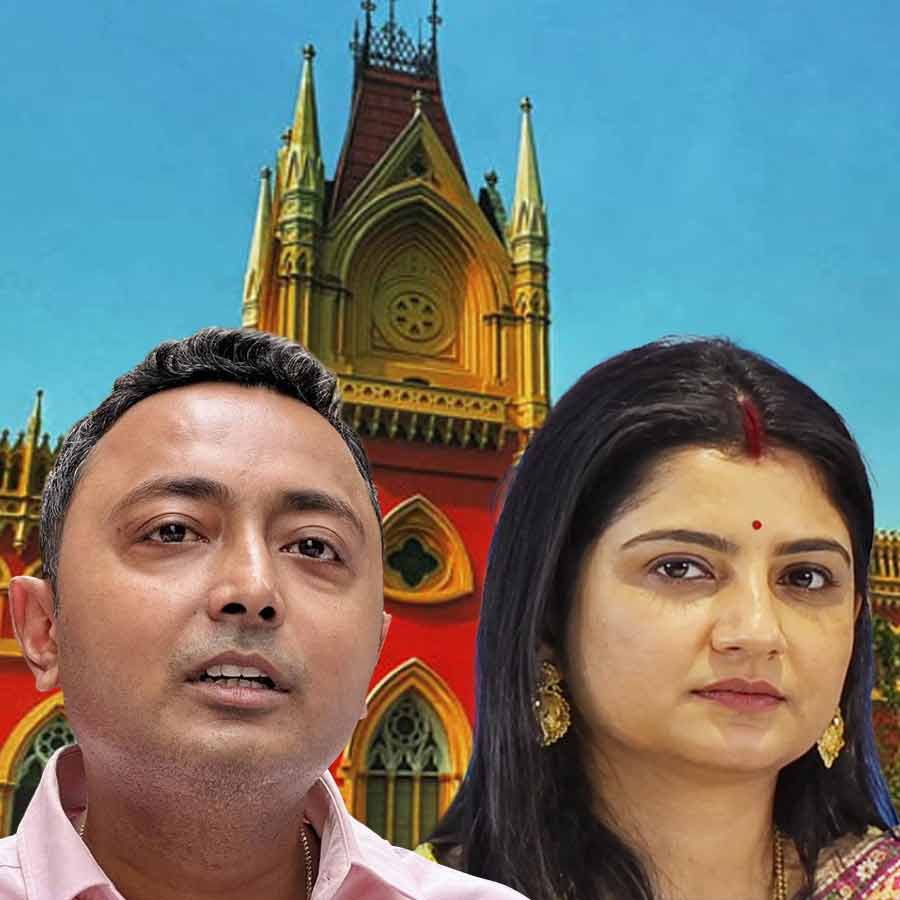 হাই কোর্টের দ্বারস্থ দেবরাজ এবং অদিতি। গ্রাফিক: আনন্দবাজার ডট কম।