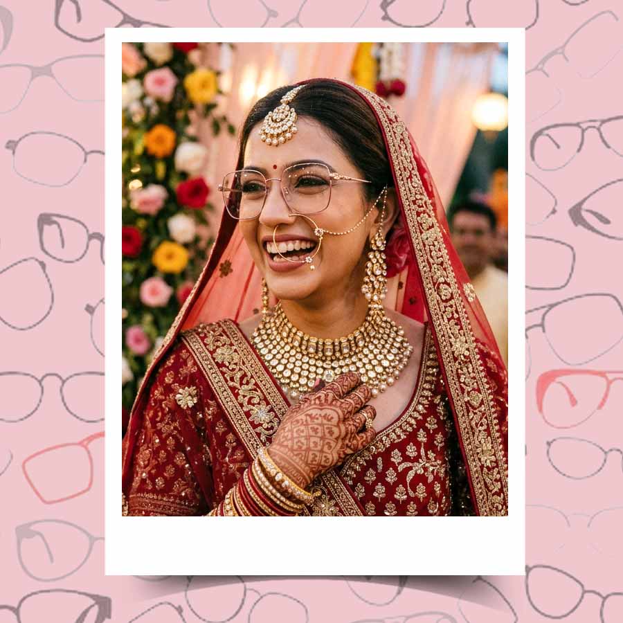 কনেদের সব রকম অবতারেই তাল দিতে পারে ‘ব্রাইডাল’ চশমা।