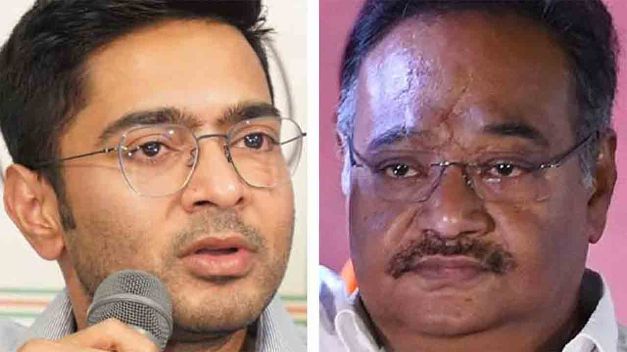 (বাঁ দিকে) অভিষেক বন্দ্যোপাধ্যায় এবং শমীক ভট্টাচার্য  (ডান দিকে)।