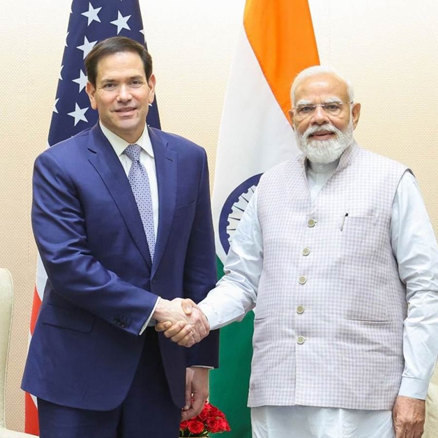US secretary of state Marco Rubio holds talks with Prime Minister Narendra Modi at Sewa Tirth
