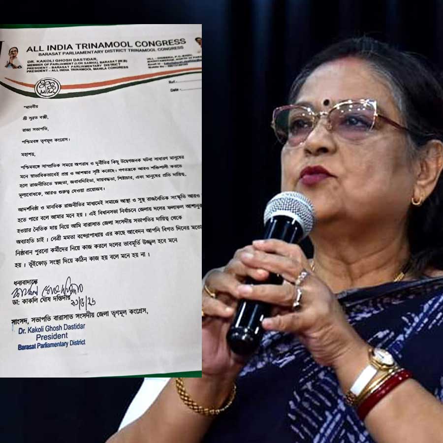বারাসতের তৃণমূল সাংসদ কাকলি ঘোষ দস্তিদার।