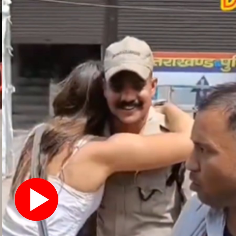 Video shows foreigner hugs police after finding her lost bag in Uttarakhand
