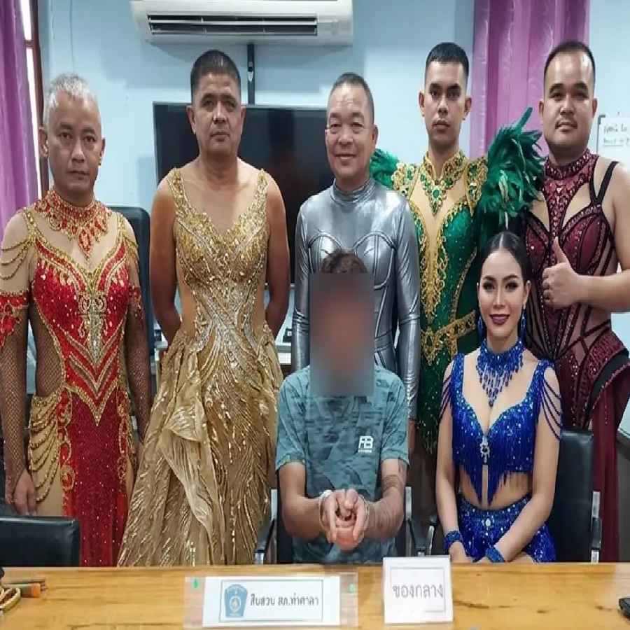 Male police of Thailand cross-dress as dancers to catch suspect