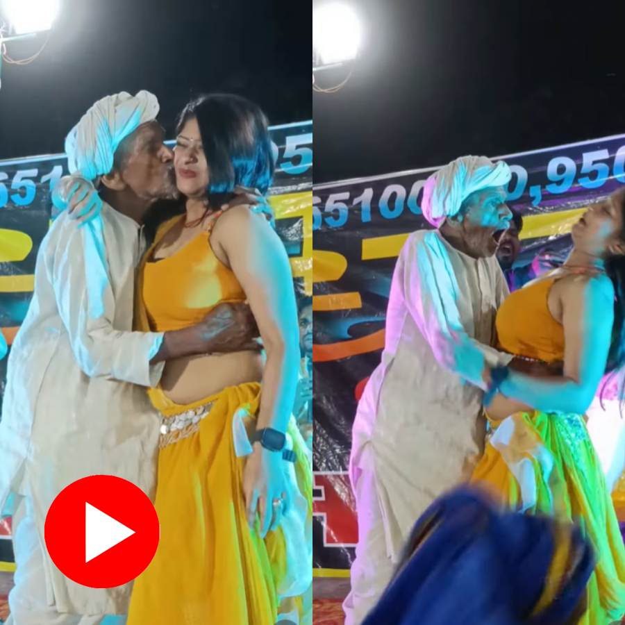 Video shows old man dance with a young woman and does bizarre thing
