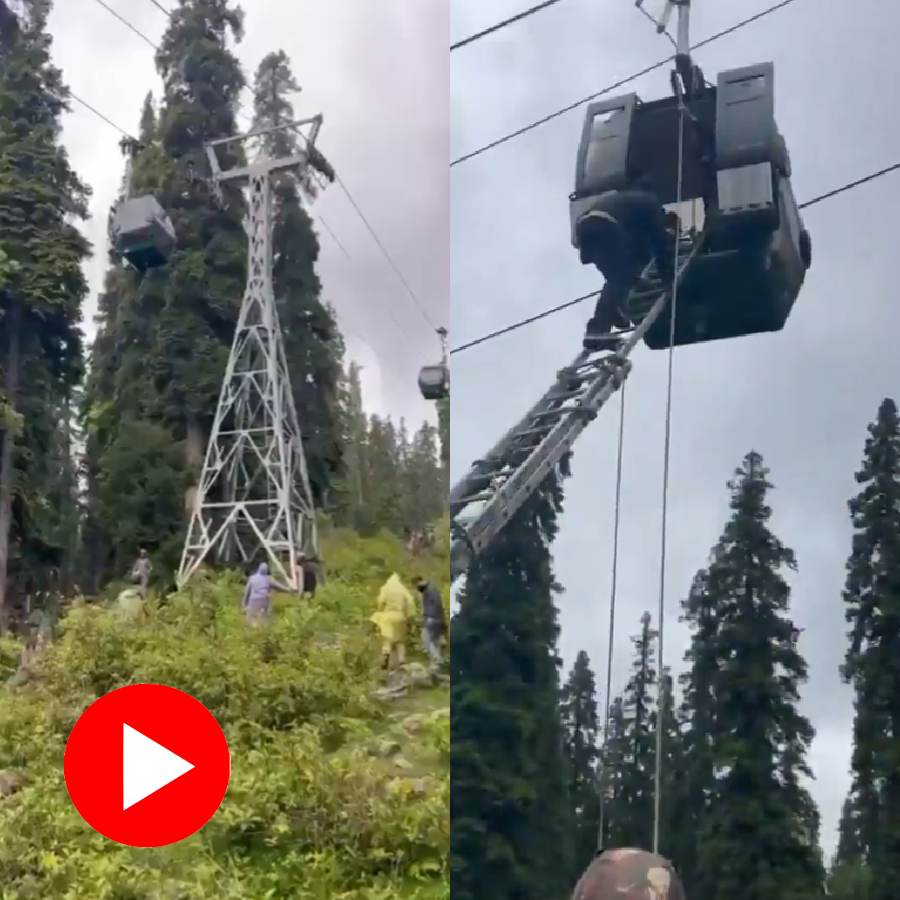 Video shows Indian army rescues tourists stranded in the air due to technical fault in Gulmarg ropeway system