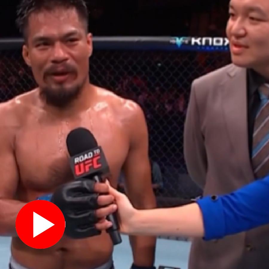 Video shows Indian MMA fighter Chungreng Koren started crying after Victory at Road To UFC in China, shouts ‘Bharat Mata Ki Jay’