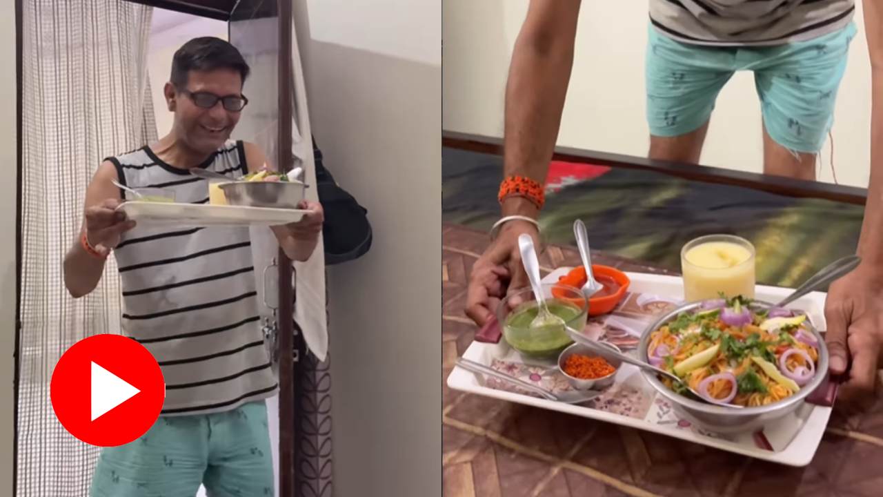 Video shows father cooks for son and serve him with joy