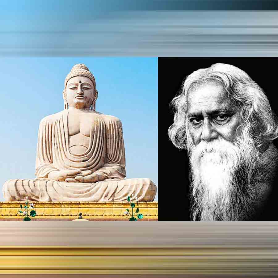 Buddhist ideals of renunciation, self-denial, love, friendship, compassion, non-violence, and the rejection of untouchability have taken on a glorious form in combination with Raindranath Tagore’s life path