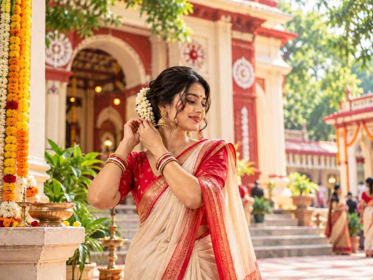 জামাকাপড়-গয়নাগাঁটির সঙ্গে মানানসই চুলের স্টাইল একটা অন্য মাত্রা এনে দেয় সাজে। কম সময়ে কী ভাবে নিজের চুলকেও সুন্দর করে সাজিয়ে তুলবেন, এই বেলা জেনে নিন ভাল করে। 