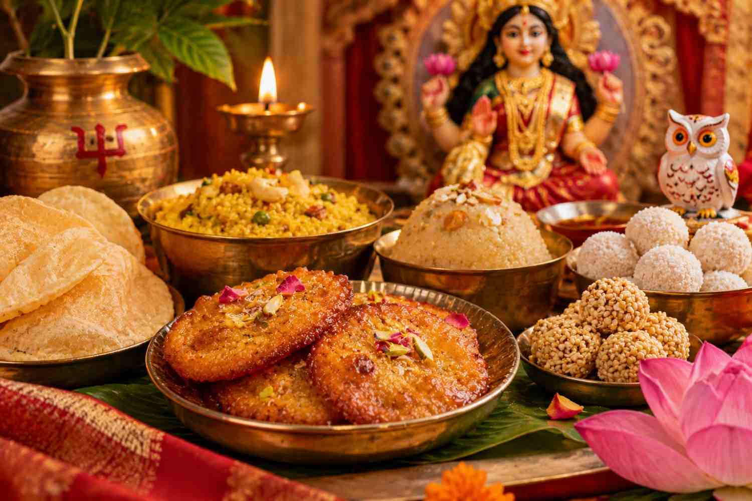 লুচি-সুজি থেকে খিচুড়ি, মোয়া, নাড়ু সে এক এলাহি আয়োজন। তবে জানেন কি মা লক্ষ্মীর রয়েছে এক পছন্দের মিষ্টি। 