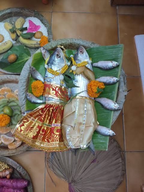 ইলিশ বরণের আয়োজনেও রয়েছে পারিবারিক বৈচিত্র্য। কিছু পরিবারে জোড়া ইলিশের সঙ্গে রাখা হয় দুটি গোটা বেগুন ও লাউয়ের ডগা। আবার কোথাও জোড়া মাছের বদলে আনা হয় একটি ইলিশ। সেই মাছটিকে নারীর রূপে বরণ করে একটি নোড়ার সঙ্গে বিয়ে দেওয়ার রীতিও প্রচলিত রয়েছে।