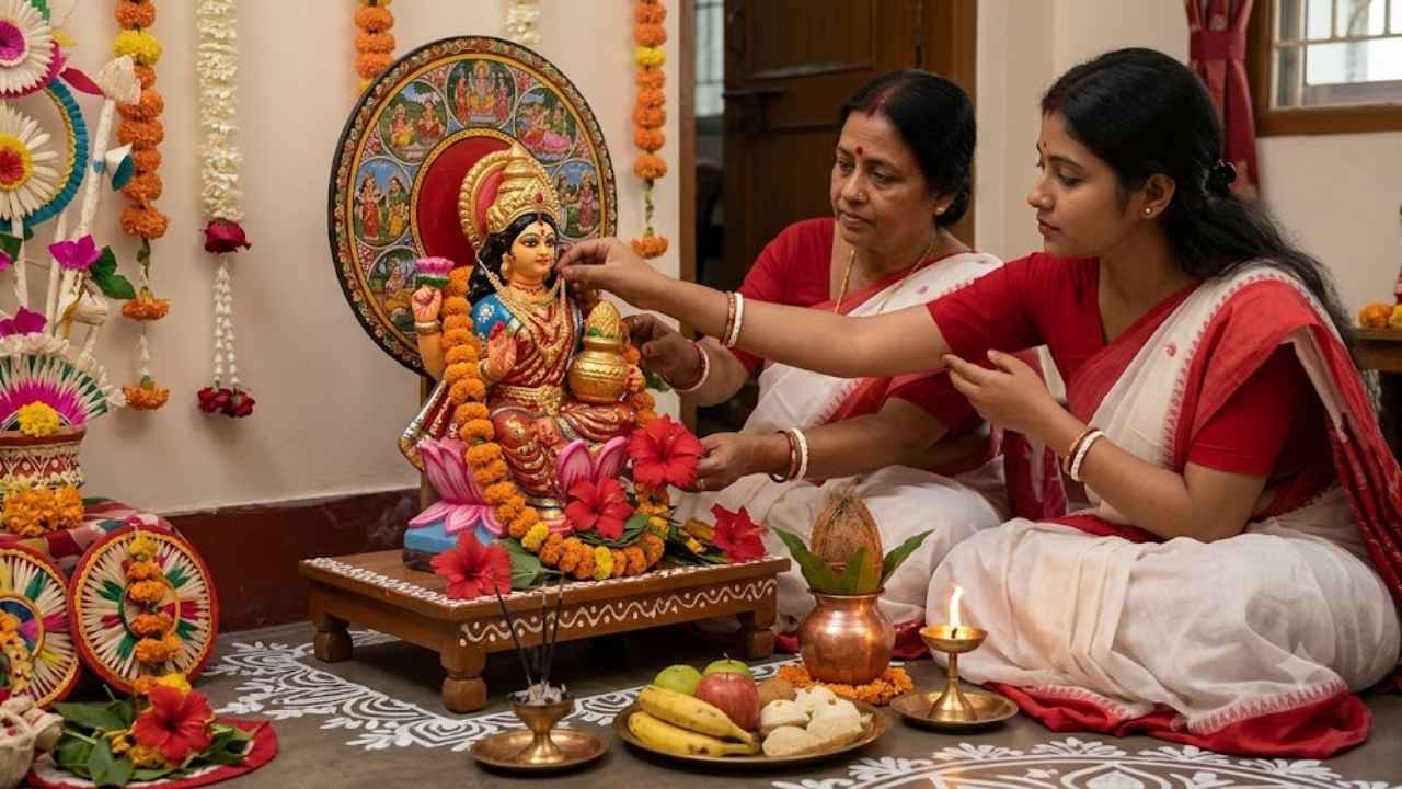কথিত, দেবী লক্ষ্মী কিন্তু চঞ্চলা। তিনি রুষ্ট হলেই চলে যান গৃহস্থের বাড়ি ছেড়ে। নিষ্ঠাভরে আরাধনা করার পাশাপাশি সচেতন হওয়াও জরুরি। সামান্য অসাবধানতায় নষ্ট হতে পারে ঘরের সুখ-সমৃদ্ধি। 