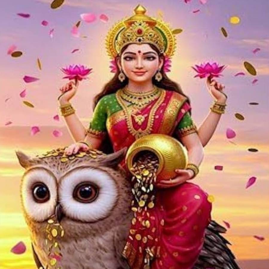  অন্য দিকে দেবীর বসে থাকা অবস্থার ছবি কিনলেও খেয়াল করবেন, তিনি যেন তাঁর বাহন পেঁচার উপরে না বসে থাকেন। এর অর্থও কিছুটা তাই। বাহনের পিঠে বসে আছেন মানে তিনি দ্রুত ঘর ছেড়ে বেরিয়ে যাওয়ার জোগাড়। 