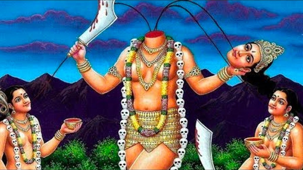 নিজেই নিজের মস্তক ছিন্ন করেছিলেন। তাই তিনি ছিন্নমস্তা। ঘোর
রক্তবর্ণ দেবীর বিগ্রহ ভয়ঙ্কর। চার হাতের একটিতে ধরে থাকেন নিজের কাটা
মাথা। বিত্রস্ত চুল এবং ভয়ঙ্কর তিনটি চোখ তাঁর রূপের ভয়াবহতাকে বাড়িয়ে
দেয়।