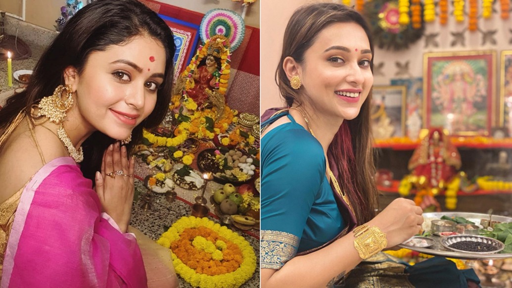 ‘এসো মা লক্ষ্মী বসো ঘরে, আমার এ ঘরে থাকো আলো করে’। কোজাগরী পূর্ণিমায় মা লক্ষ্মীর আরাধনায় সামিল হন সাধারণ গৃহস্থ থেকে বিশিষ্টরা, প্রত্যেকেই। পরিবার-সংসারের সুখসমৃদ্ধি আর ধনদৌলত কামনায় বাড়িতে লক্ষ্মীপুজোর সেই আয়োজনে এ বছর কী ভাবে মাতলেন টলিউডের লক্ষ্মীমন্ত তারকারা? দেখুন তারই এক ঝলক।