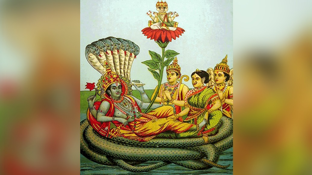 সেই সময় ইন্দ্র-সহ অন্য দেবতারা বিষ্ণুর ছদ্মবেশে লক্ষ্মীর নিকট উপস্থিত হলে লক্ষ্মী দেবী তাঁদেরকে বিশ্বরূপ দেখাতে বলেন। কারণ লক্ষ্মী দেবী জানতেন, একমাত্র বিষ্ণুই বিশ্বরূপ দেখাতে সক্ষম।