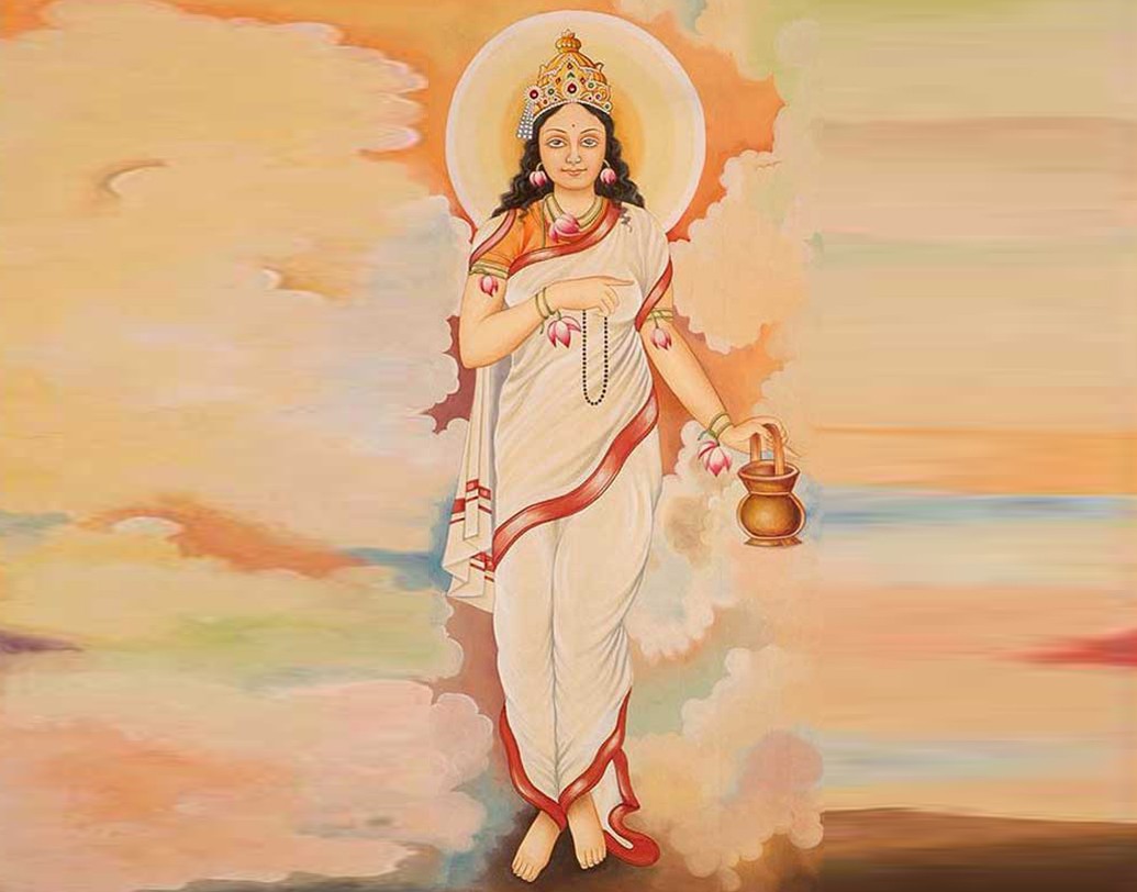 অক্ষমালা: প্রজাপতির প্রধান অস্ত্র অক্ষমালা। এই অক্ষমালা হল পঞ্চাশৎ মাতৃতাবর্ণ মালা। প্রজাপতি তা দিলেন দেবীকে।