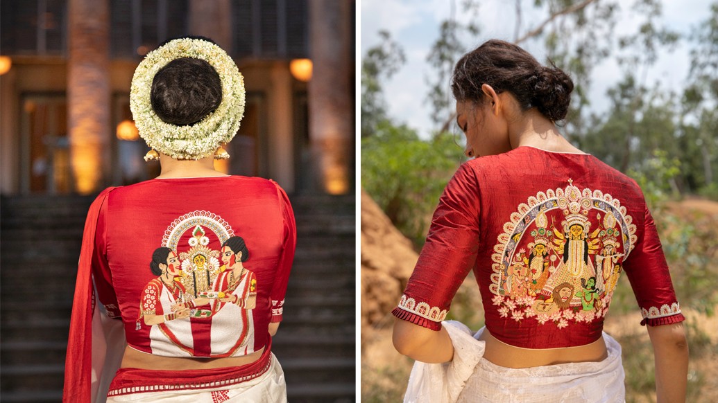 অষ্টমী মানে অঞ্জলি, অষ্টমী মানে সকাল সকাল স্নান সেরে চওড়া লালপাড় গরদ। অষ্টমী মানে কাজলটানা চোখ, অষ্টমী মানে বড়সড় টিপ। আর অঞ্জলি সেরে মায়ের কাছেমনের কথা সবটুকু খুলে বলা। সঙ্গে থাক ম্যাচিং লাল ব্লাউজে সপরিবার দুর্গা।