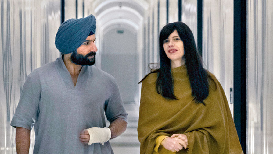 Saif Ali Khan as Sartaj Singh and Kalki Koechlin as Batya Abelman in Sacred Games 2