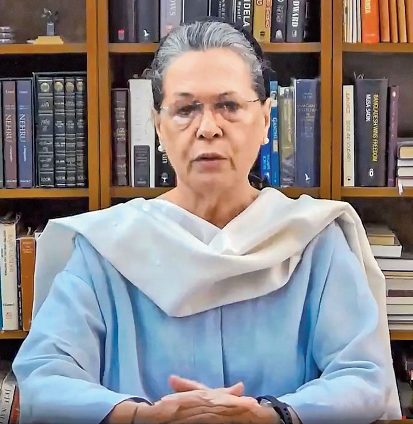 Sonia Gandhi releases the video message.
