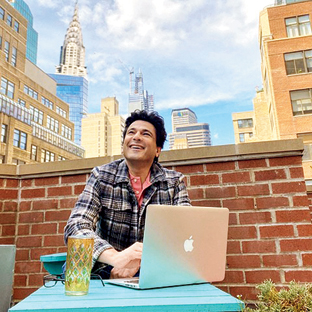 Vikas Khanna at his home-office in Manhattan