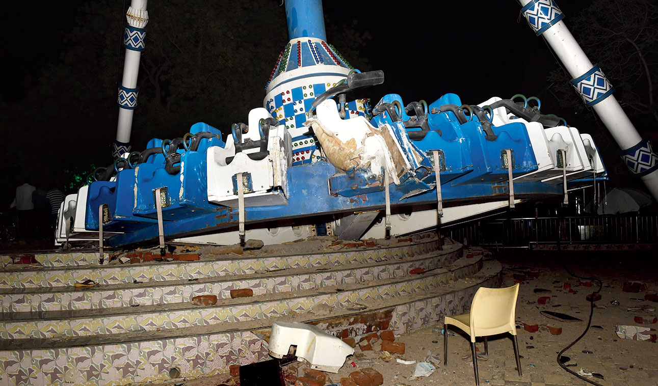 The ride after it collapsed in Ahmedabad. 