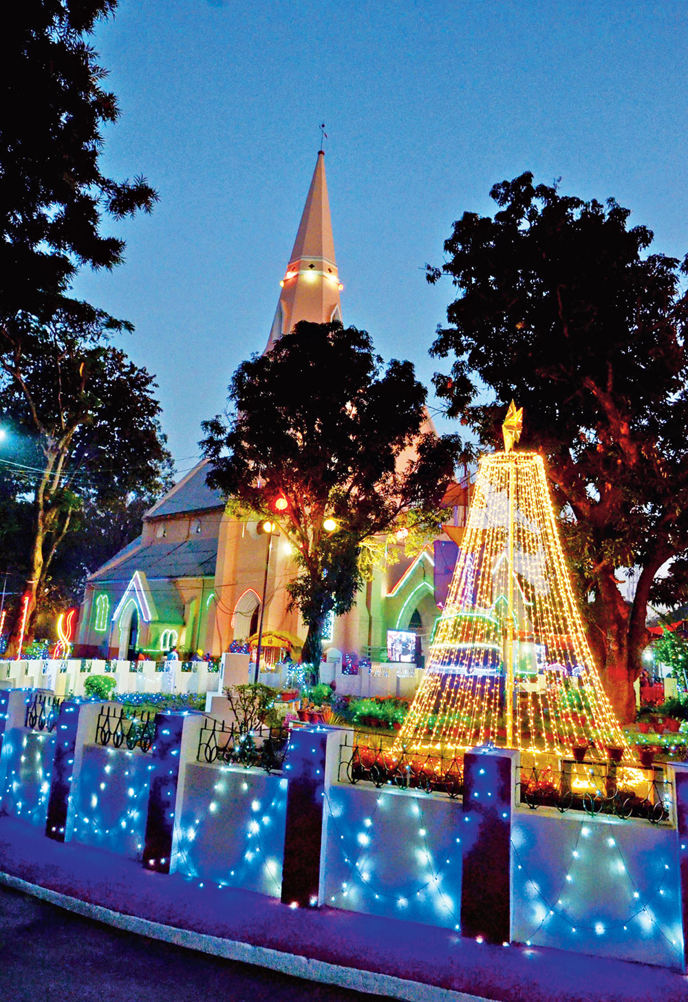 St Paul’s Cathedral in Ranchi glow on Christmas-eve