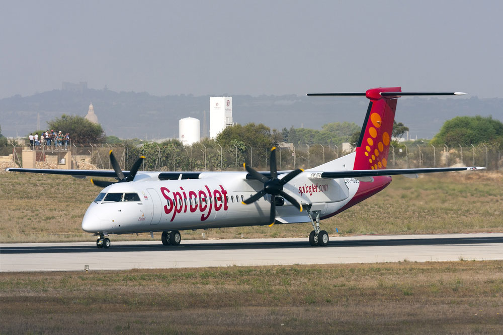 SpiceJet said it planned to add five more 90-seater Bombardier Q400s planes