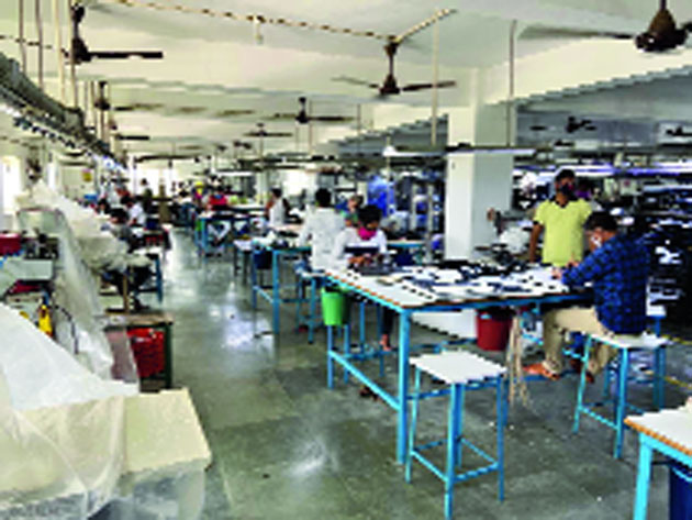 Work in progress at a unit in Calcutta Leather Complex, Bantala